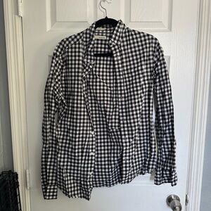 2 for $15 Men's Black and White Checkered Casual Button Down Shirt - size M